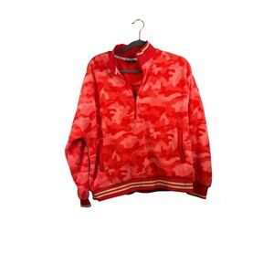Zelos Red Camo Fleece Quarter-Zip Pullover Sweatshirt Womens 1X